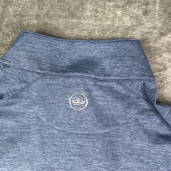 Peter Millar Crown Crafted Pullover Men L Blue Stealth Frito Lay Quaker Logo New - Picture 12 of 12